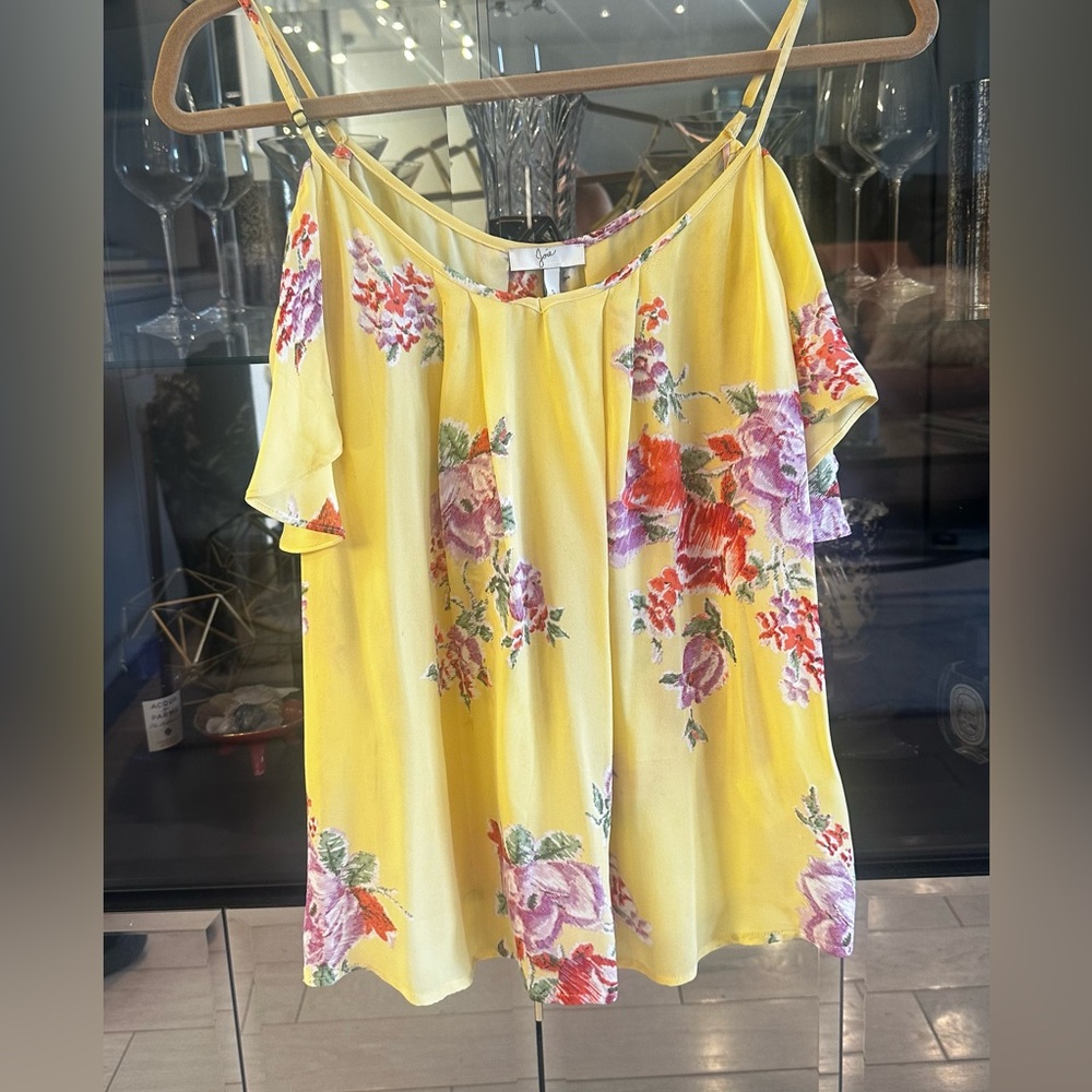 Yellow silk Joie blouse